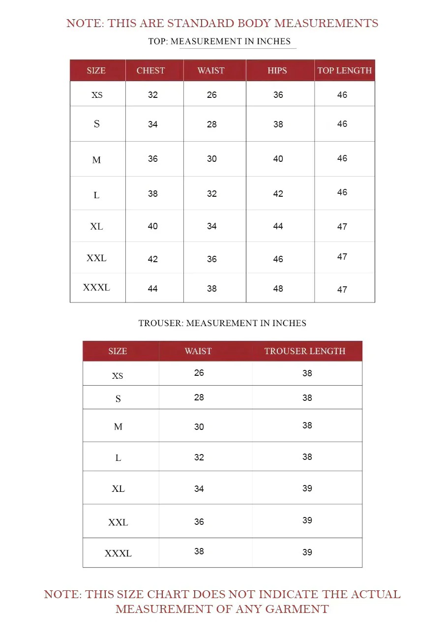 Kids size chart