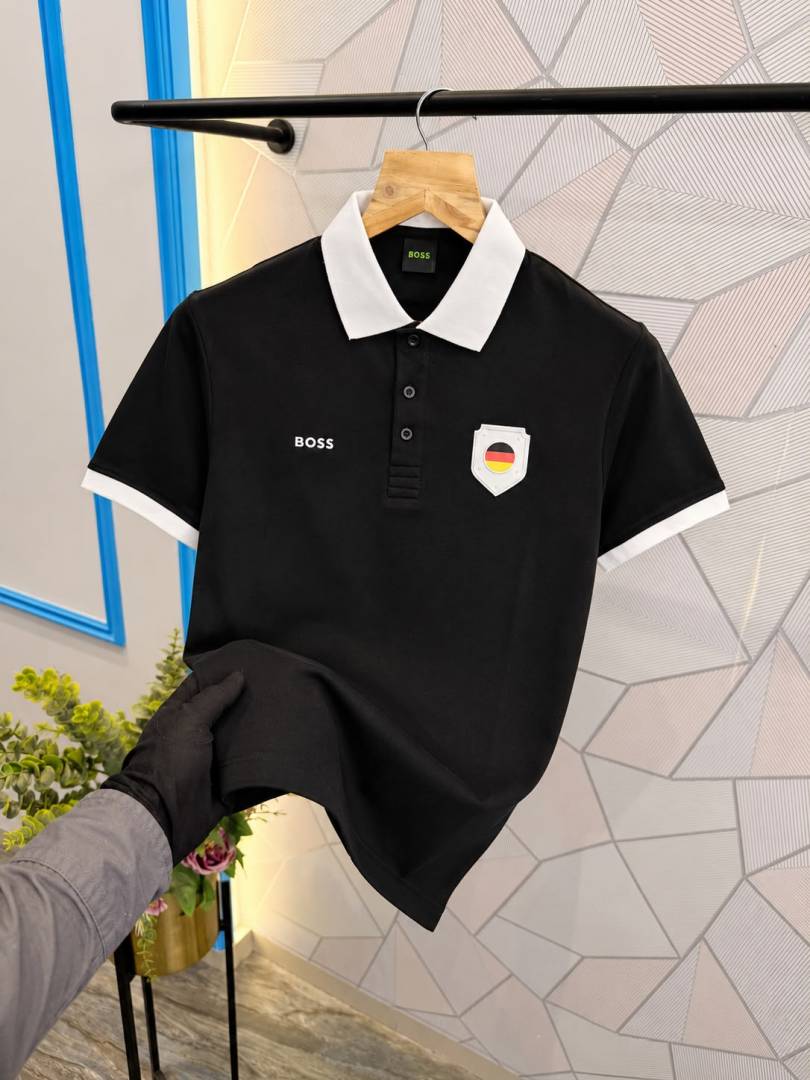 Hugo_B0ss Premium Quality Polo T-Shirt Store Article (Black) image 2