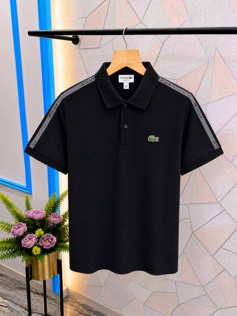 Lacost_E Premium Quality Polo T-Shirt Store Article (Black)